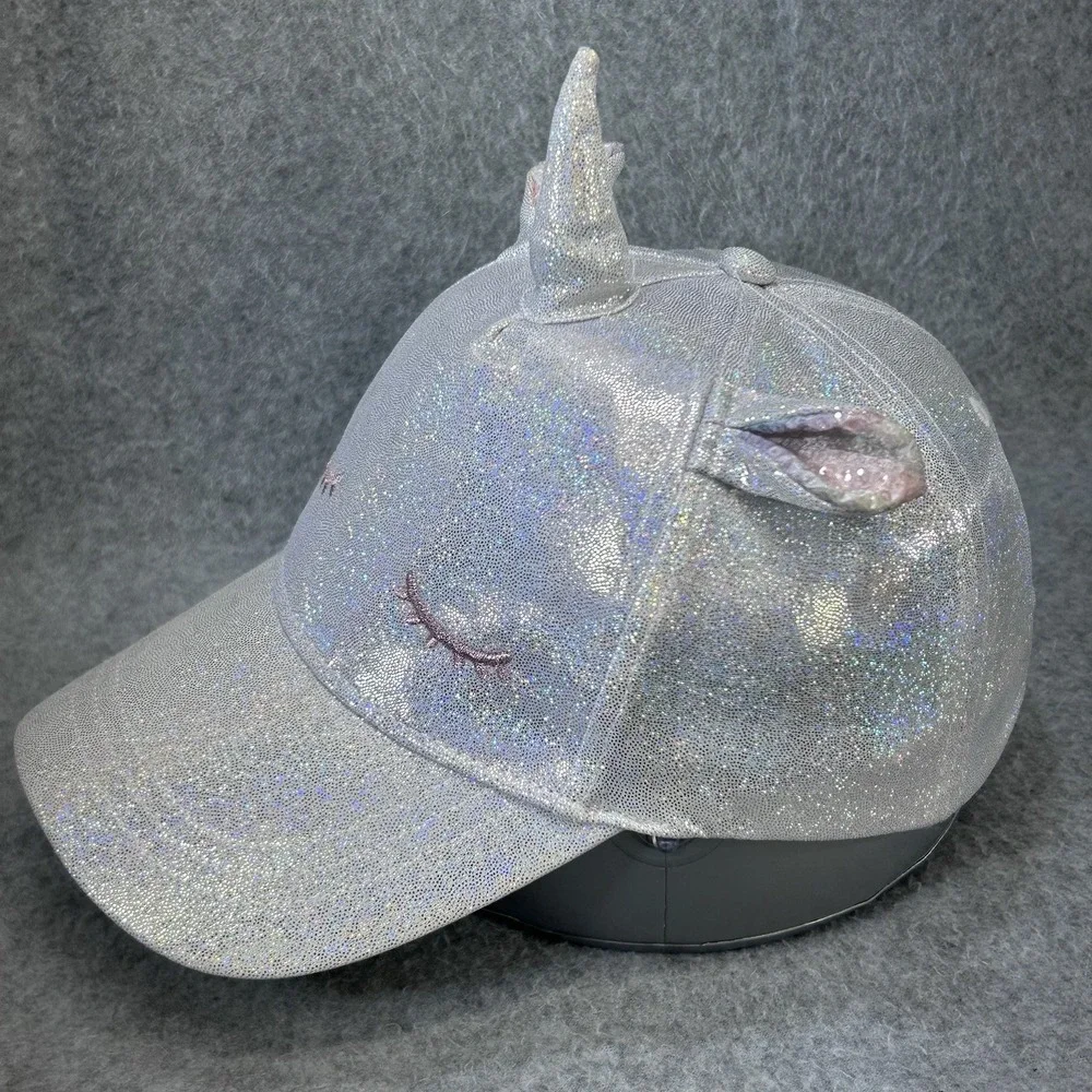 Wonder Nation Unicorn Hat Kids Baseball Cap Sparkly Silver One Size